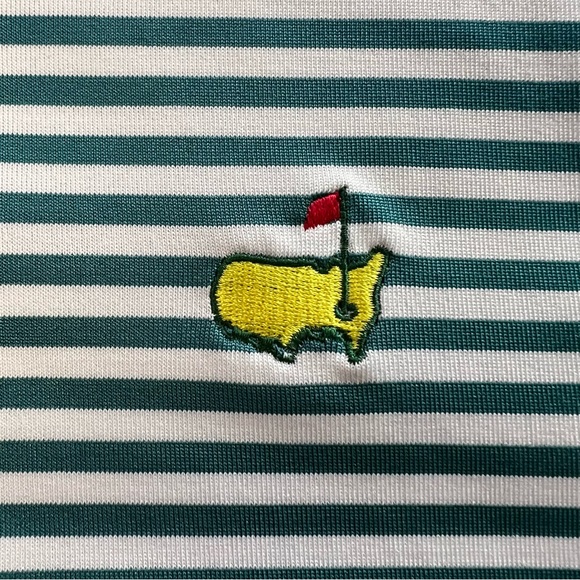 Master’s Kids Classic Green Striped Polo Shirt in Boy’s Size 12-14. EUC - Picture 6 of 8